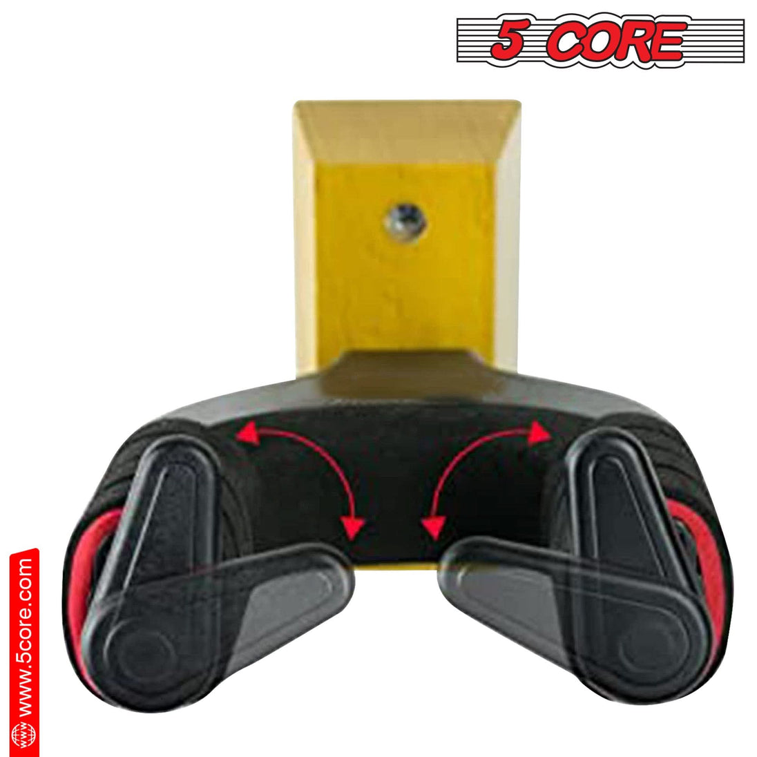 5 Core Adjustable Guitar Wall Mount Hangers - Hard Wood Base with Soft Padding