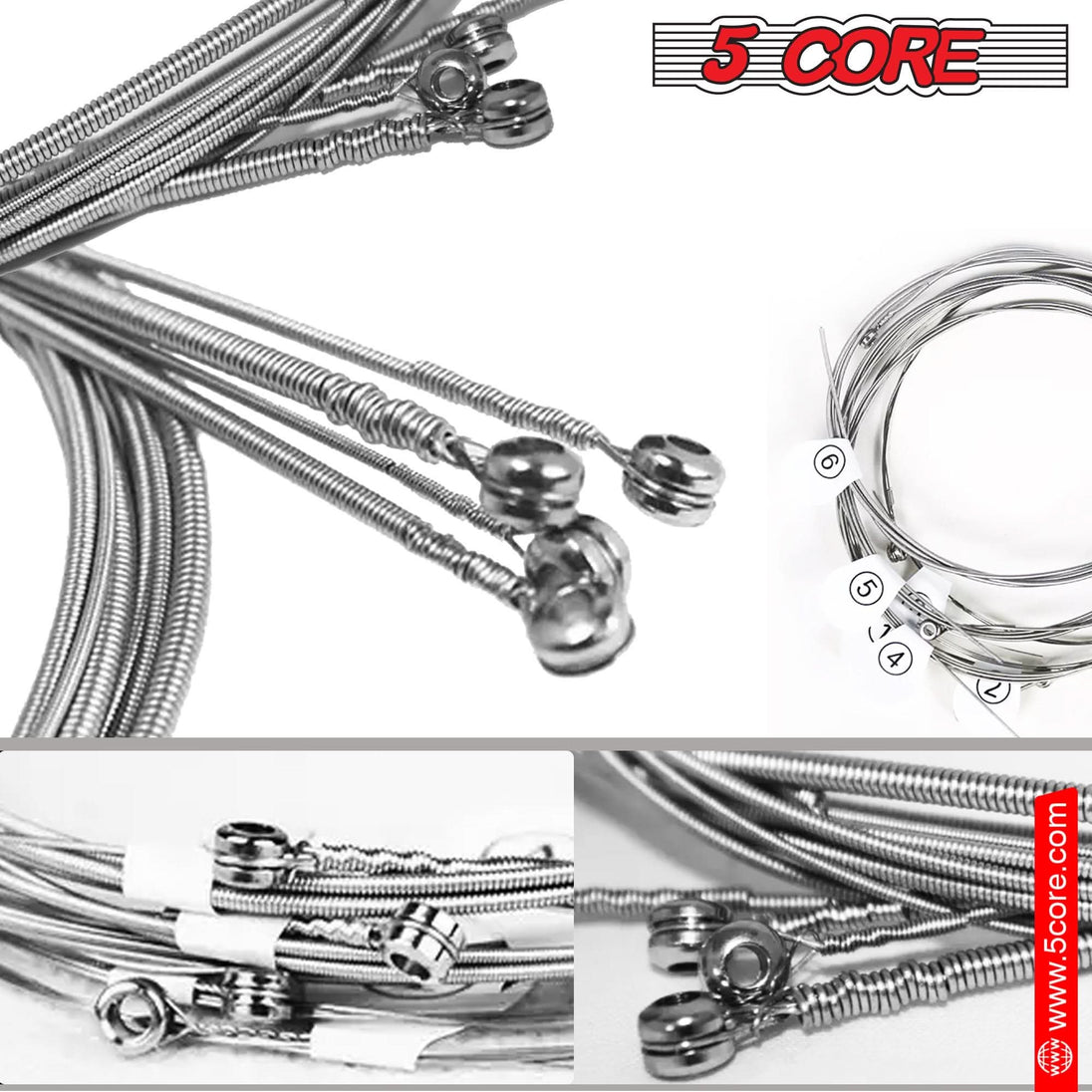 5Core nickel electric guitar strings 0.009-.042 gauge with bright tone for 6 string guitars