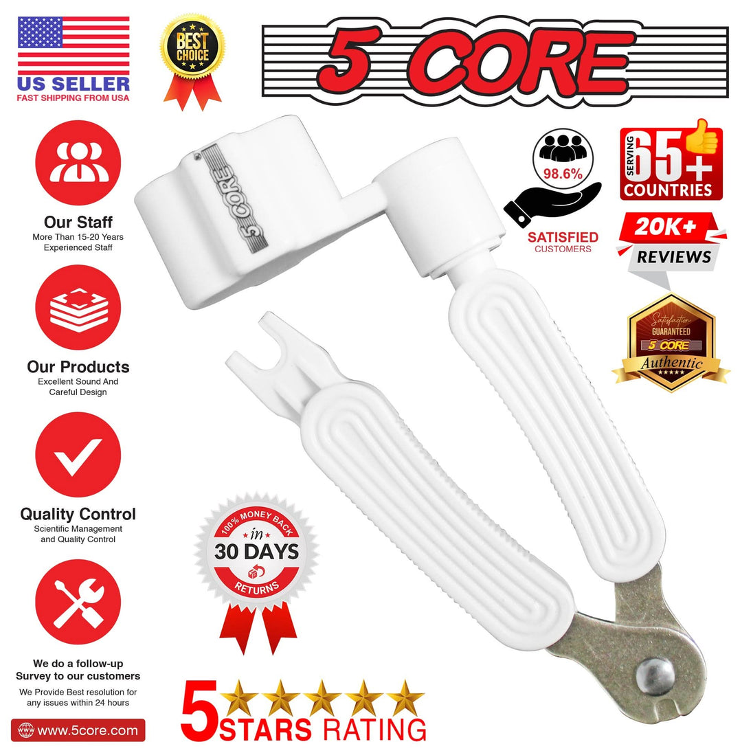Guitar string winder with bridge pin remover and cutter
