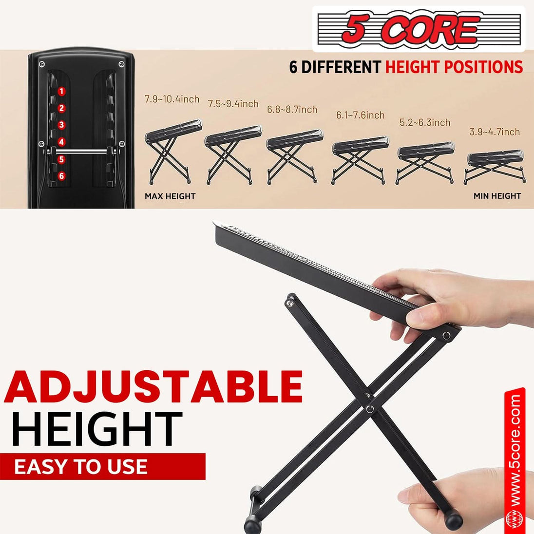 Anti slip texture for our foot stool prevents slipping