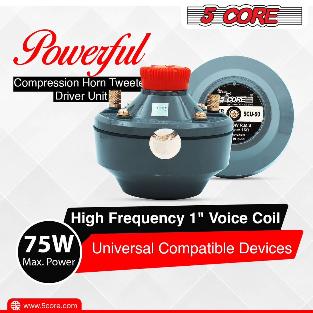 Premium treble output horn driver