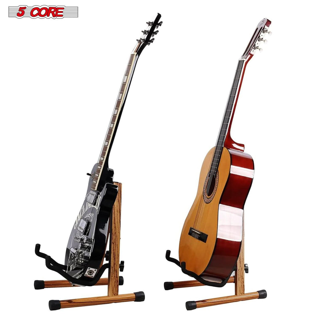 Durable 5Core A-frame guitar stand for electric, bass, and acoustic guitars