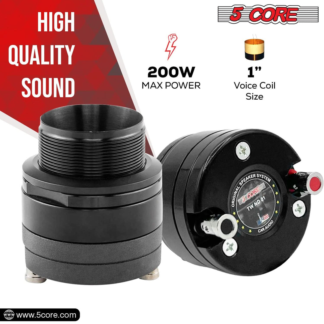 Easy-to-install diaphragm assembly for peak tweeter performance.