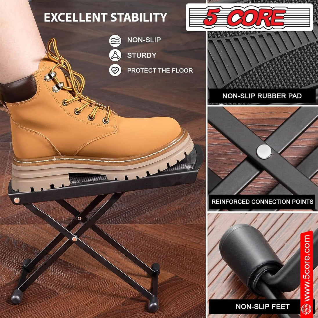 Adjustable height for underdesk office use