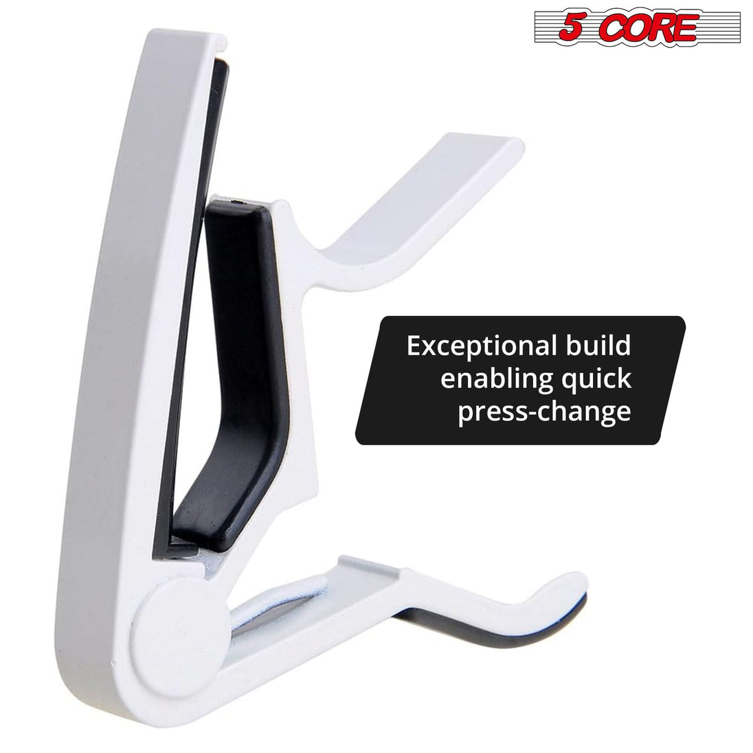 5 Core Clip Capo: Pair of capos for acoustic and electric guitars, ideal for versatile use.