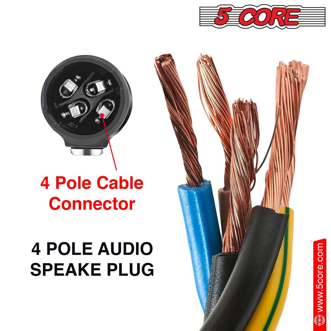 Male Speakon jack adapter for speaker wiring