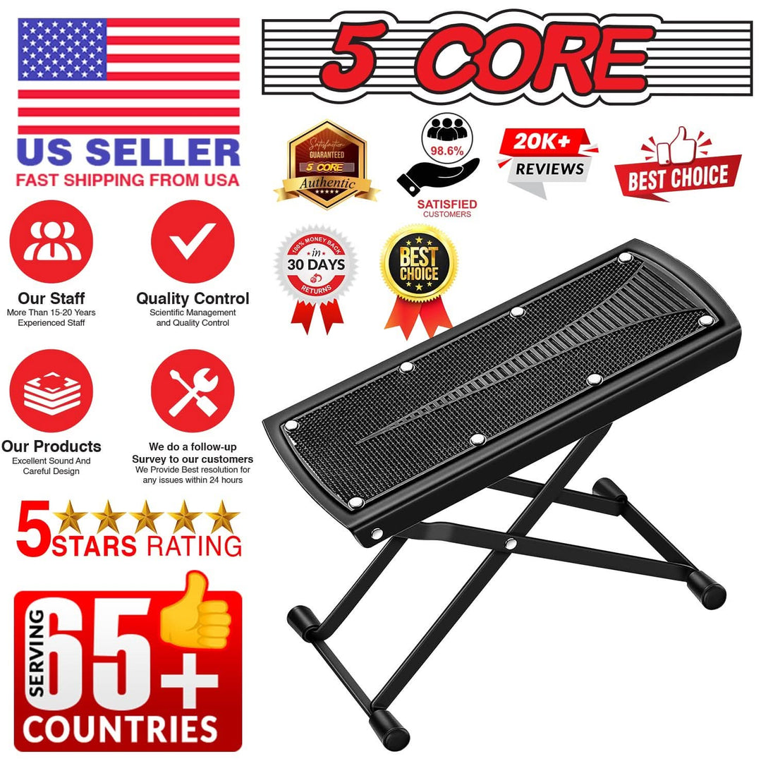 get your Guitar foot rest from people's trusted brand 5 Core