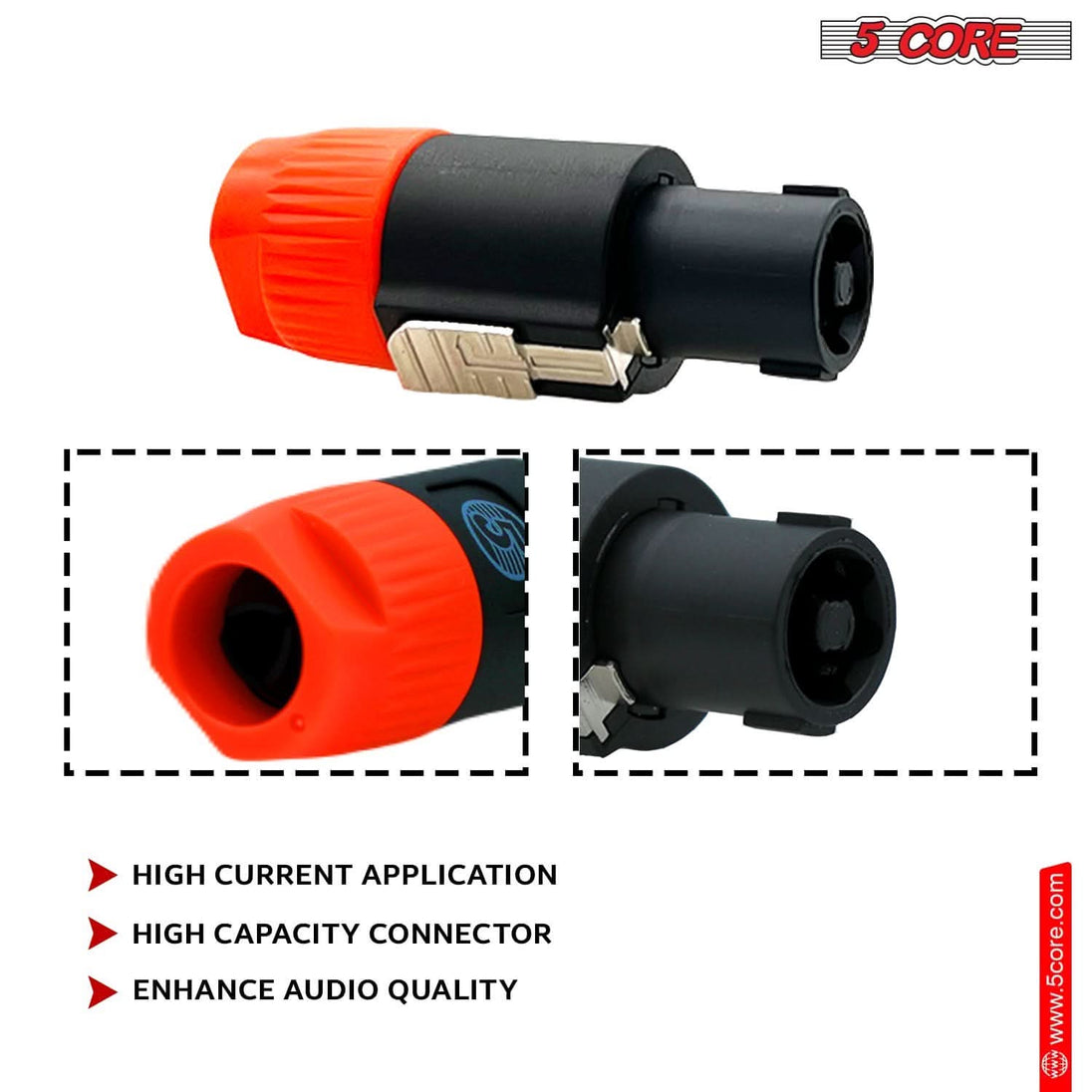 5Core 6 pack Speakon speaker adapters for reliable and efficient sound transmission