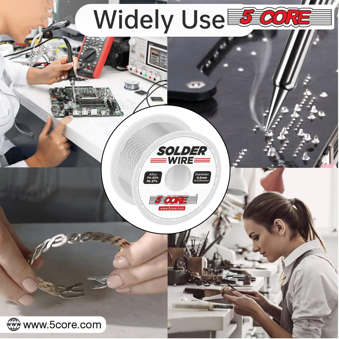 5Core leaded solder wire for perfect solder joints in electrical and electronic work