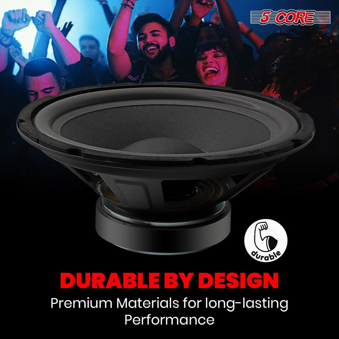5Core 600W subwoofer for full-range speaker cabinets and enclosures