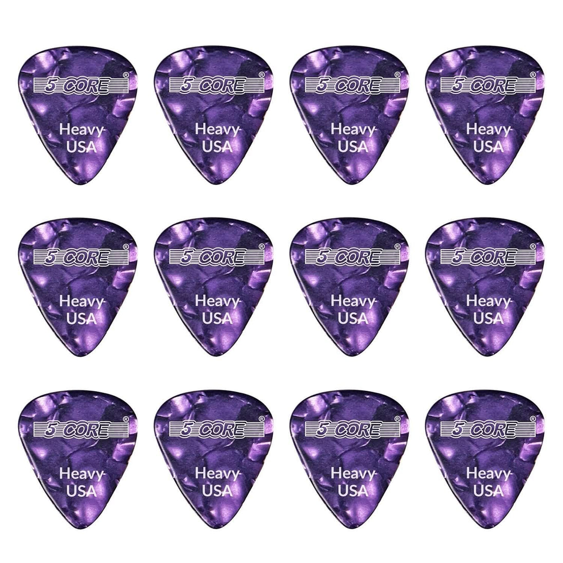 5Core purple 0.96mm guitar picks heavy celluloid for electric acoustic bass guitars