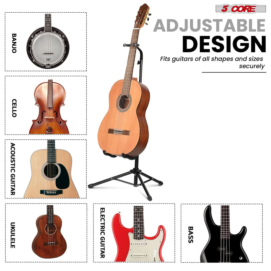 5Core guitar stand floor folding holder soporte para guitarra for electric bass acoustic