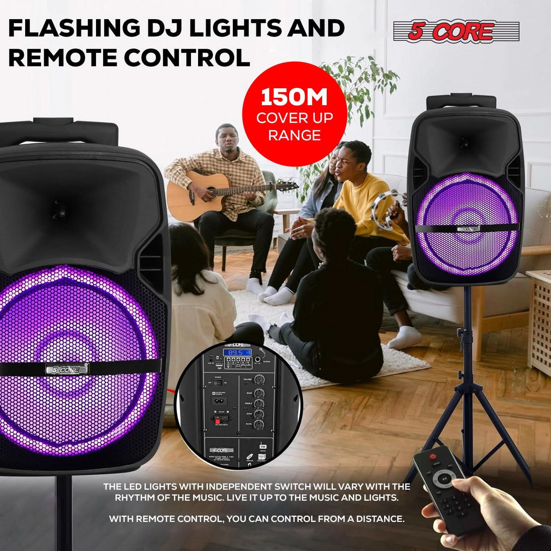 Party-ready 8 inch speaker with Bluetooth, PA, and karaoke features
