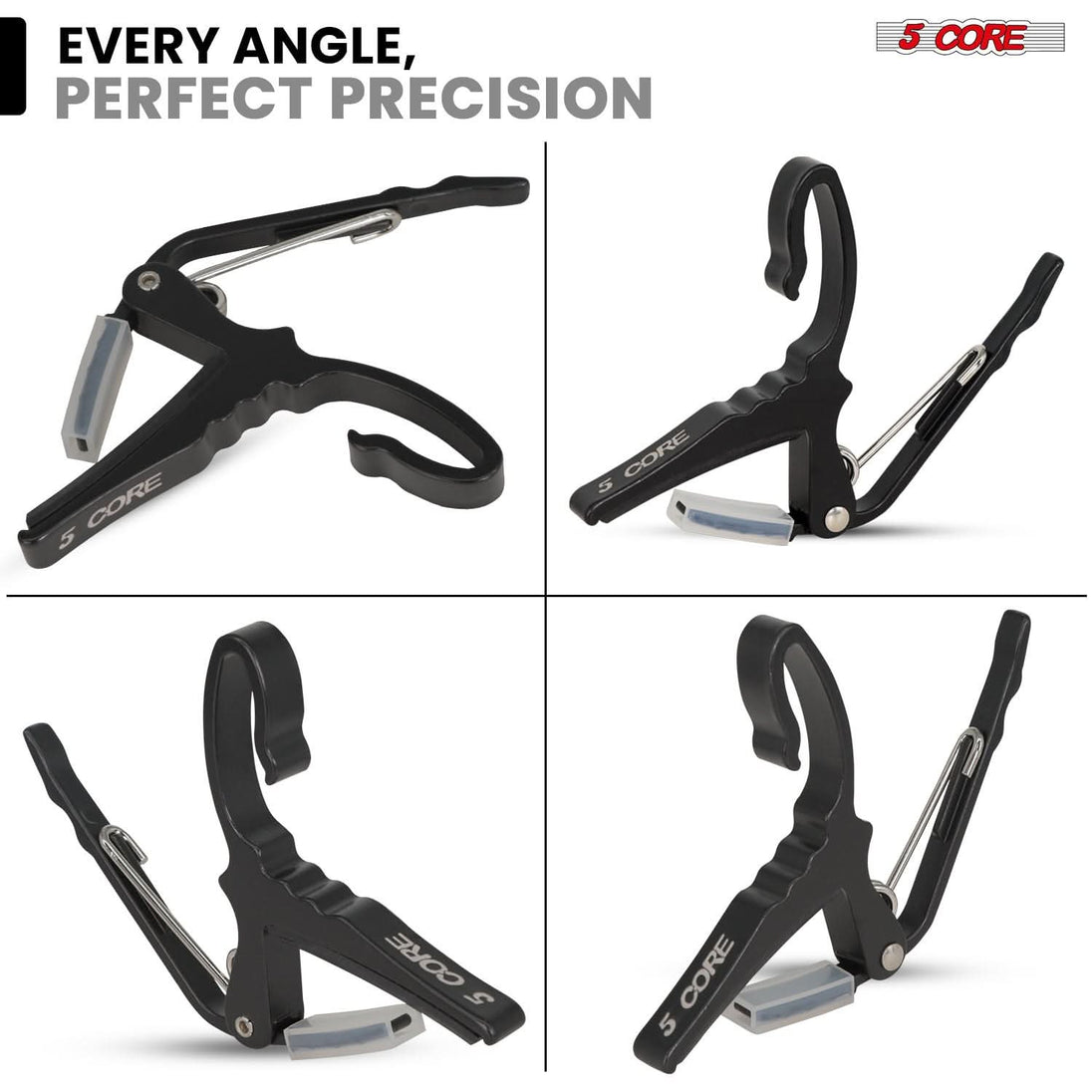 Professional 5Core capo for quick key changes and clean sound