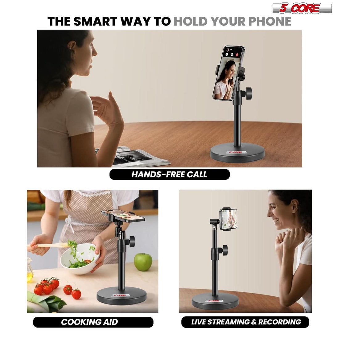 3-in-1 adjustable desktop mic stand for streaming, gaming, and calls