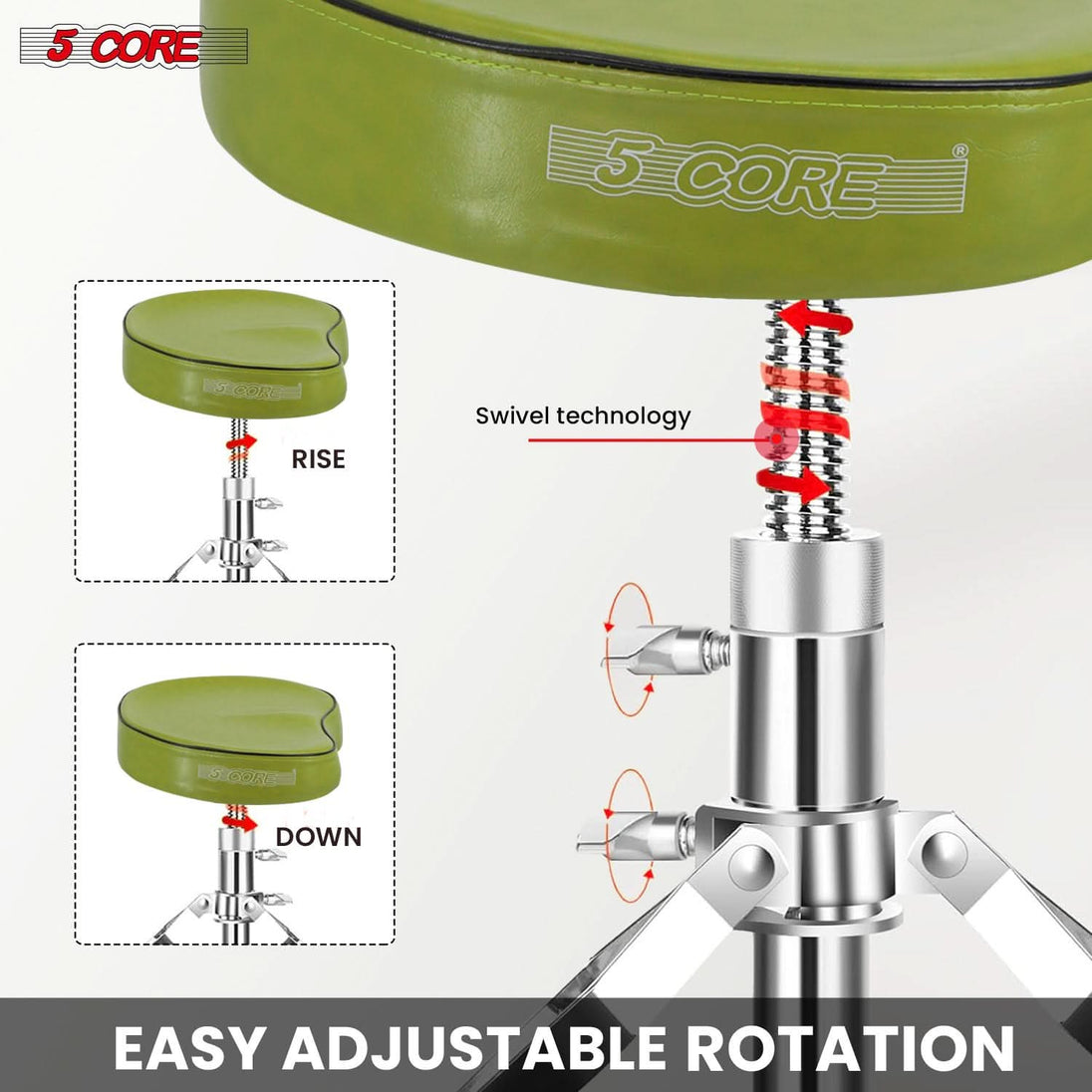 Premium 5Core drummer throne with saddle-style seat for better posture