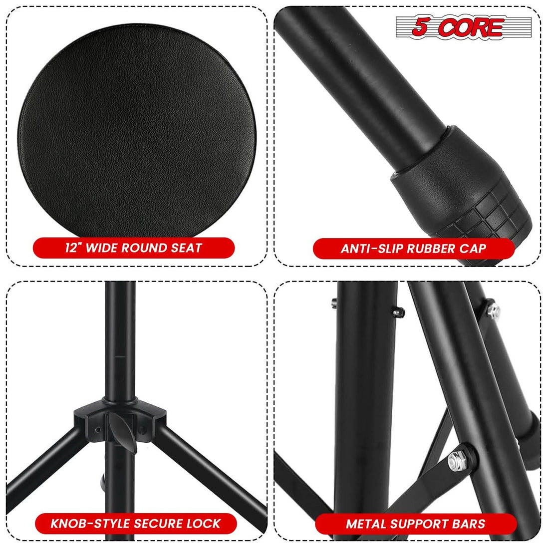 Multi-featured drum throne, offering comfort, stability, and adjustability for drummers.