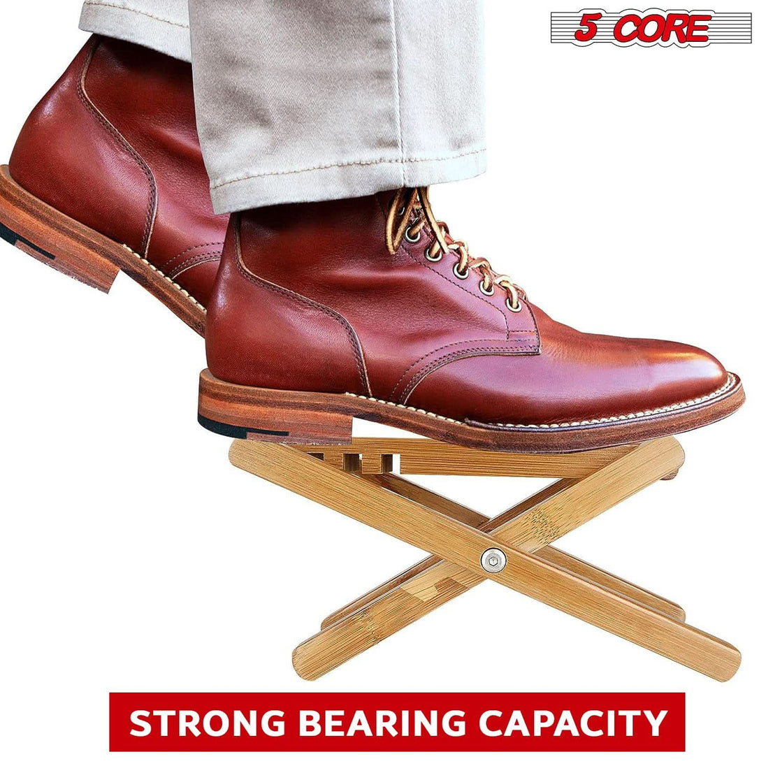 Adjustable Guitar Foot Stool - Foldable Leg Rest by 5 Core