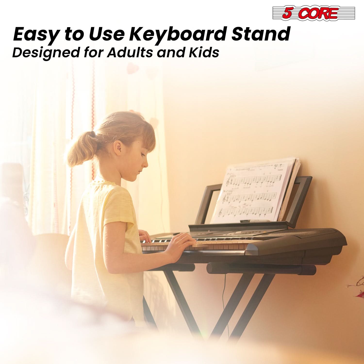 5 Core Keyboard Stand Dual X Shape Adjustable Foldable Portable Key Board DJ Controller Stands