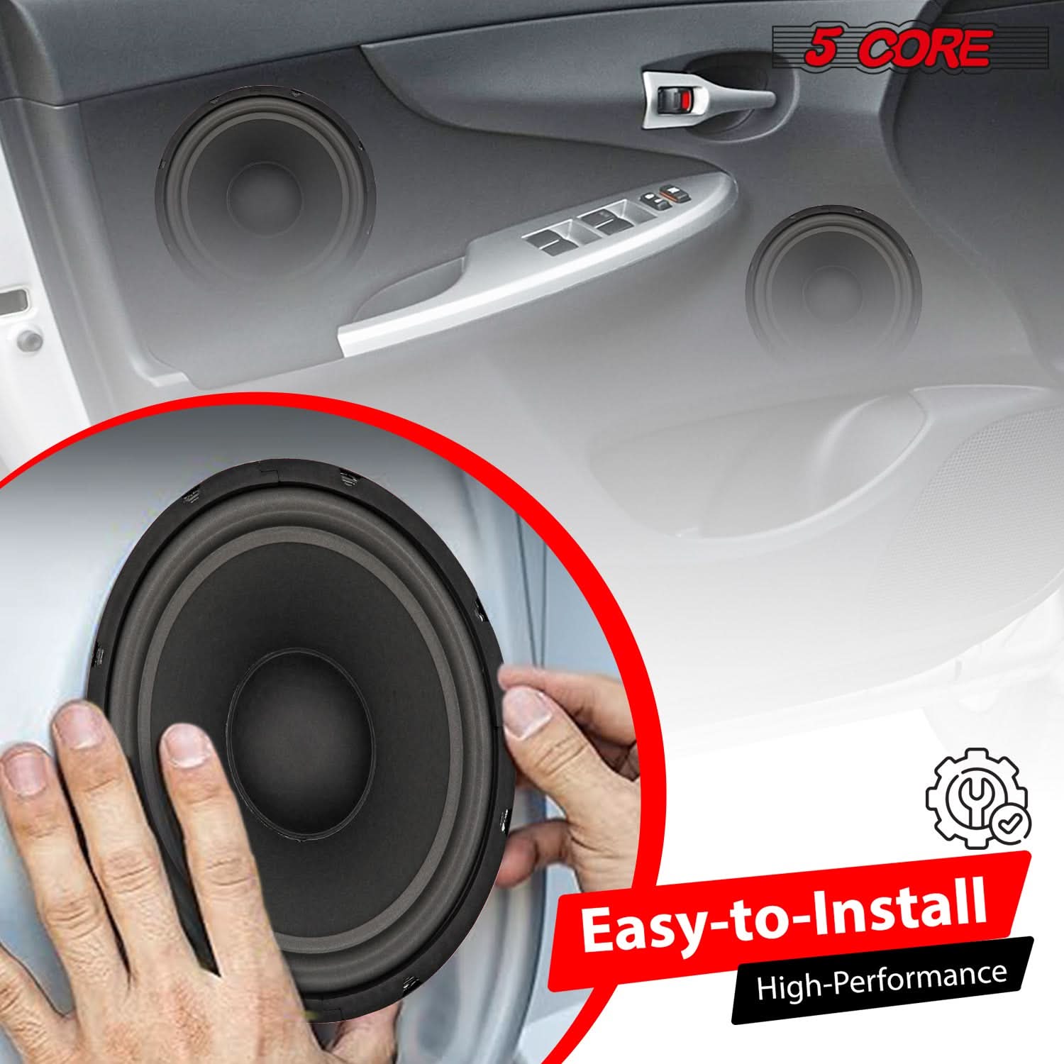 5 Core 15" Subwoofer Speaker Pair 450W MAX PA DJ Replacement Audio Sub Woofer 8Ohm Bass Driver