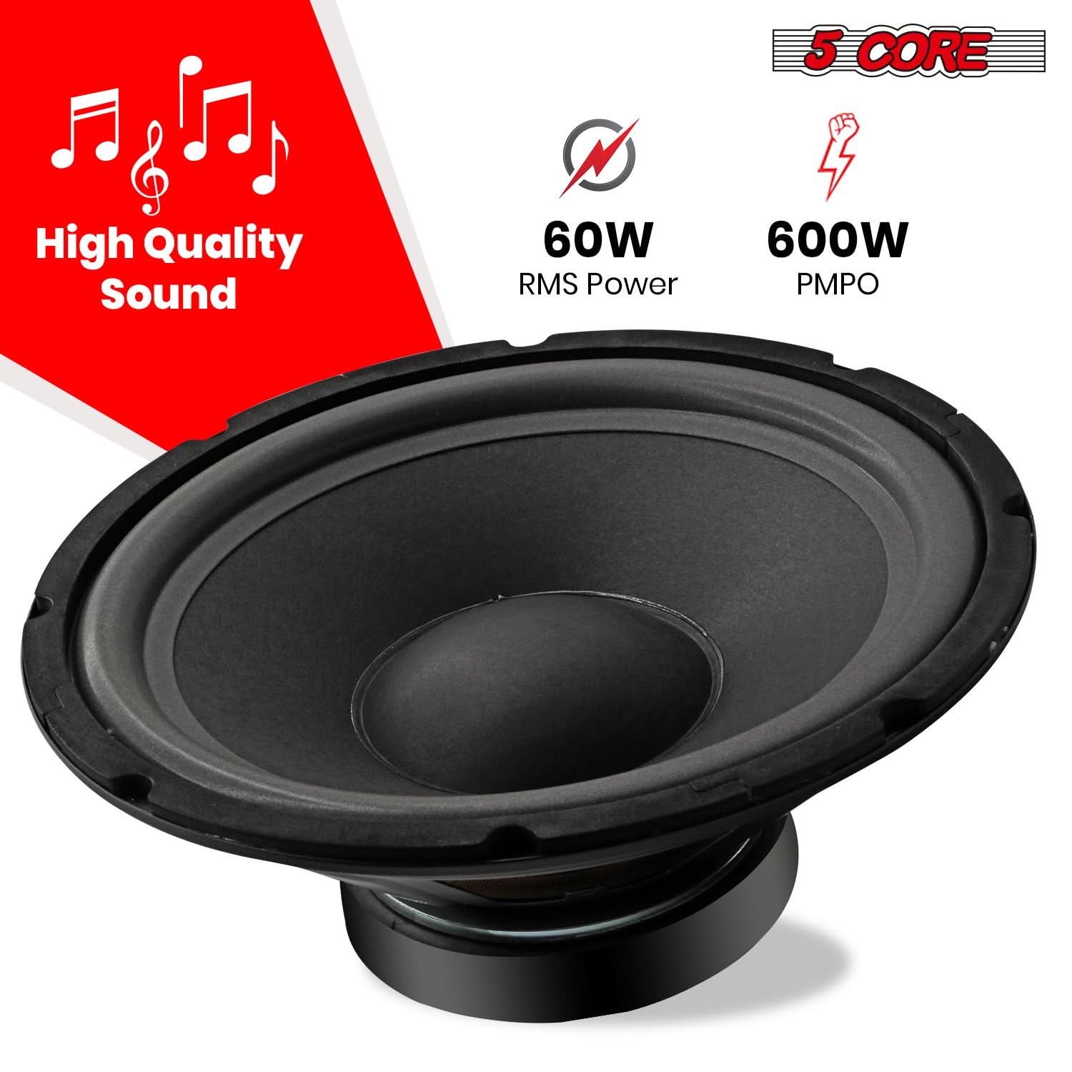 5 Core 15" Subwoofer Speaker Pair 450W MAX PA DJ Replacement Audio Sub Woofer 8Ohm Bass Driver