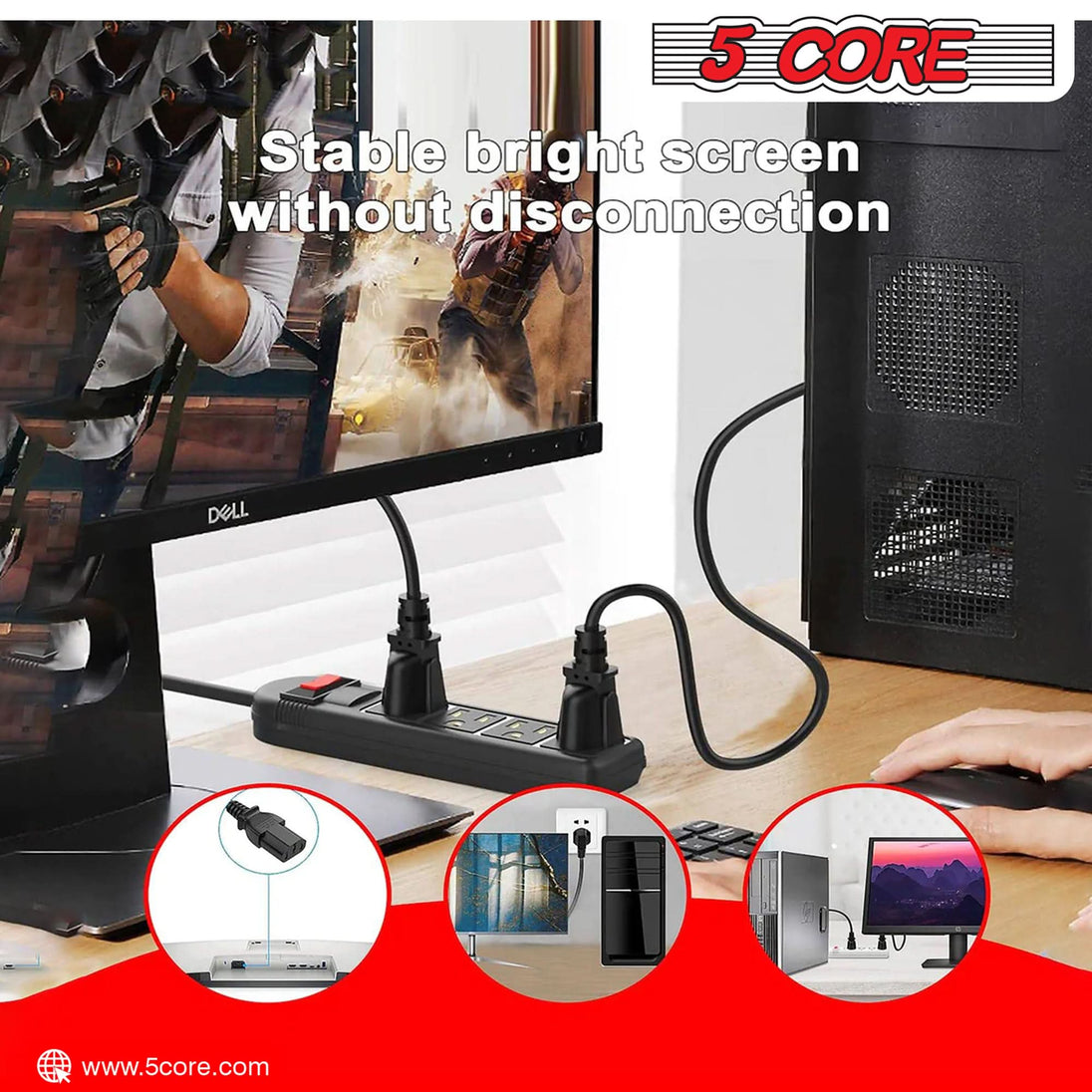 10 ft power cord with durable molded ends