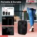 Portable sound system with microphone and Bluetooth, perfect for karaoke.