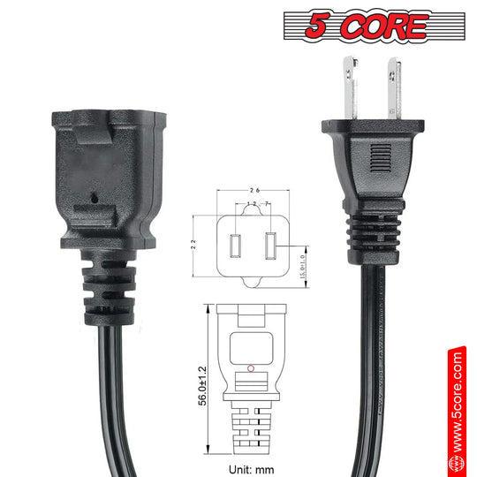 Polarized plug extension cables in a pack of 2 for convenience