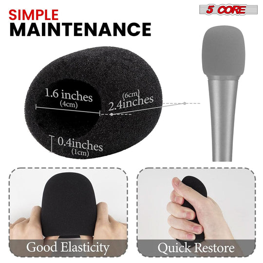5Core foam mic windscreen cover, soft and windproof for handheld microphones