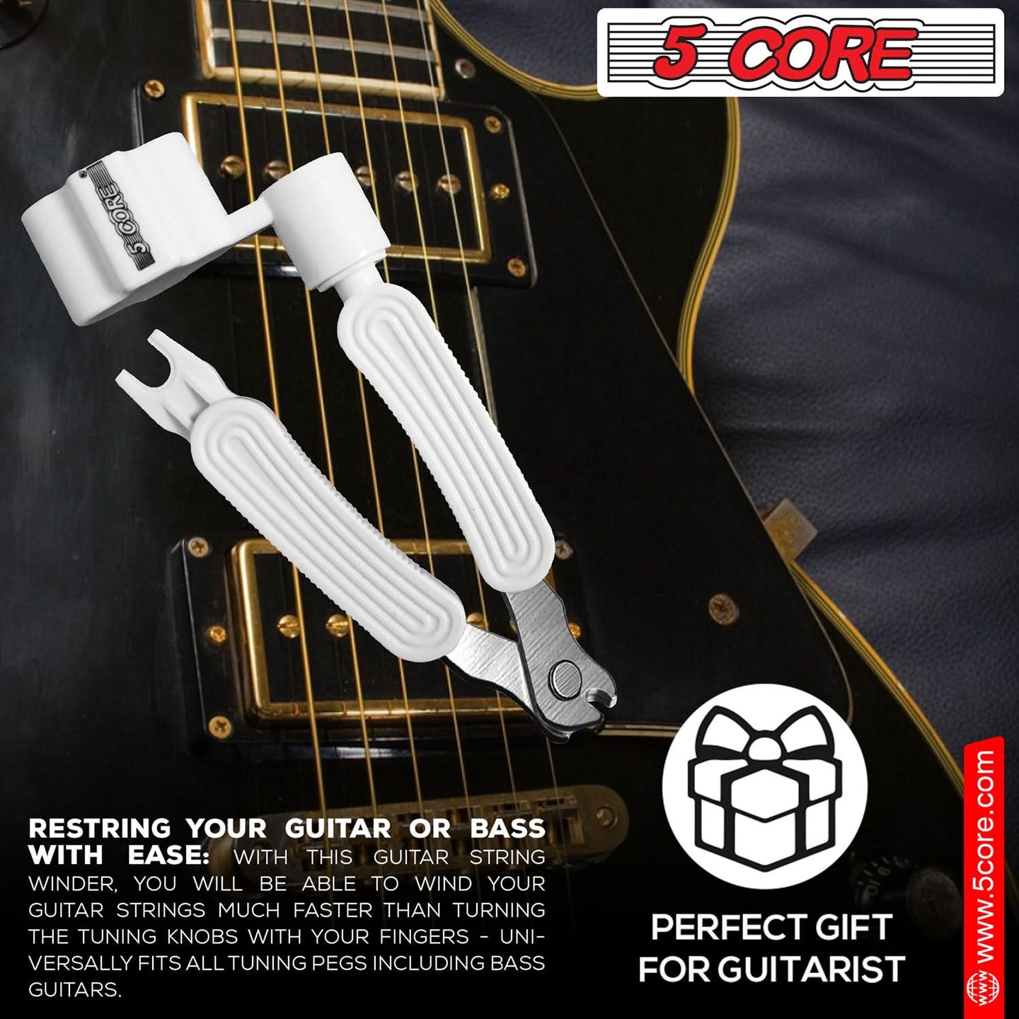 Restring your guitar easily with our winder