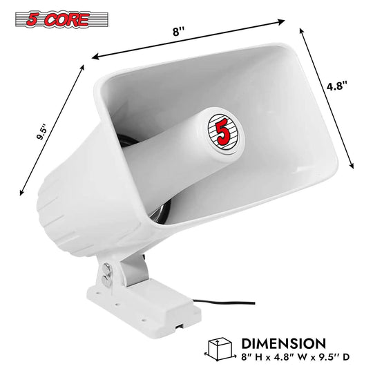 5Core 8 x 5 inch loud PA speaker, 65W, 8 ohm, for outdoor/indoor PA systems, with siren audio