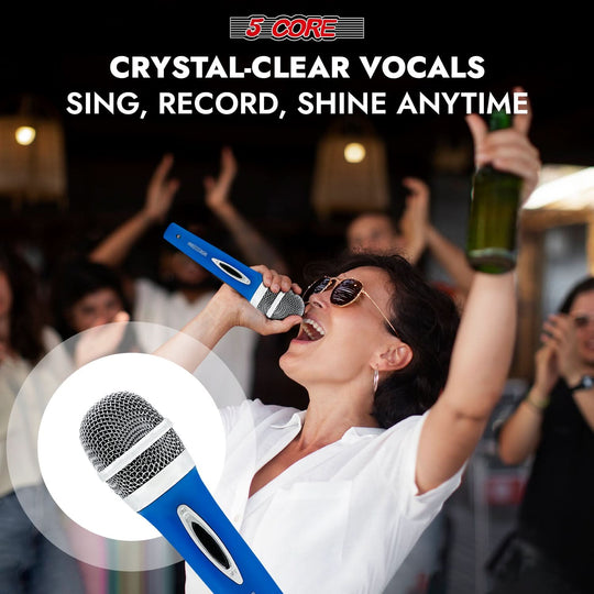 5 Core Microphone XLR: Dynamic handheld mic for karaoke and singing, ideal for professionals.