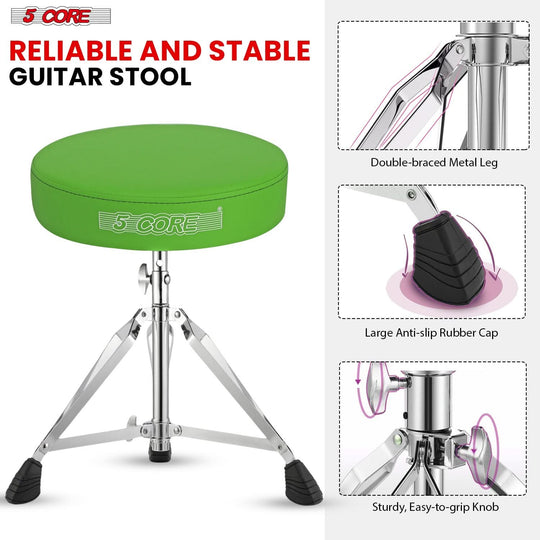 Adjustable drummer stool with drum practice pad included