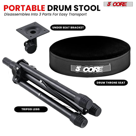 Versatile stool for both guitar and drum players