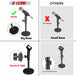 Adjustable Height Round Base Mic Stand with Clip for Desktop Use by 5 Core