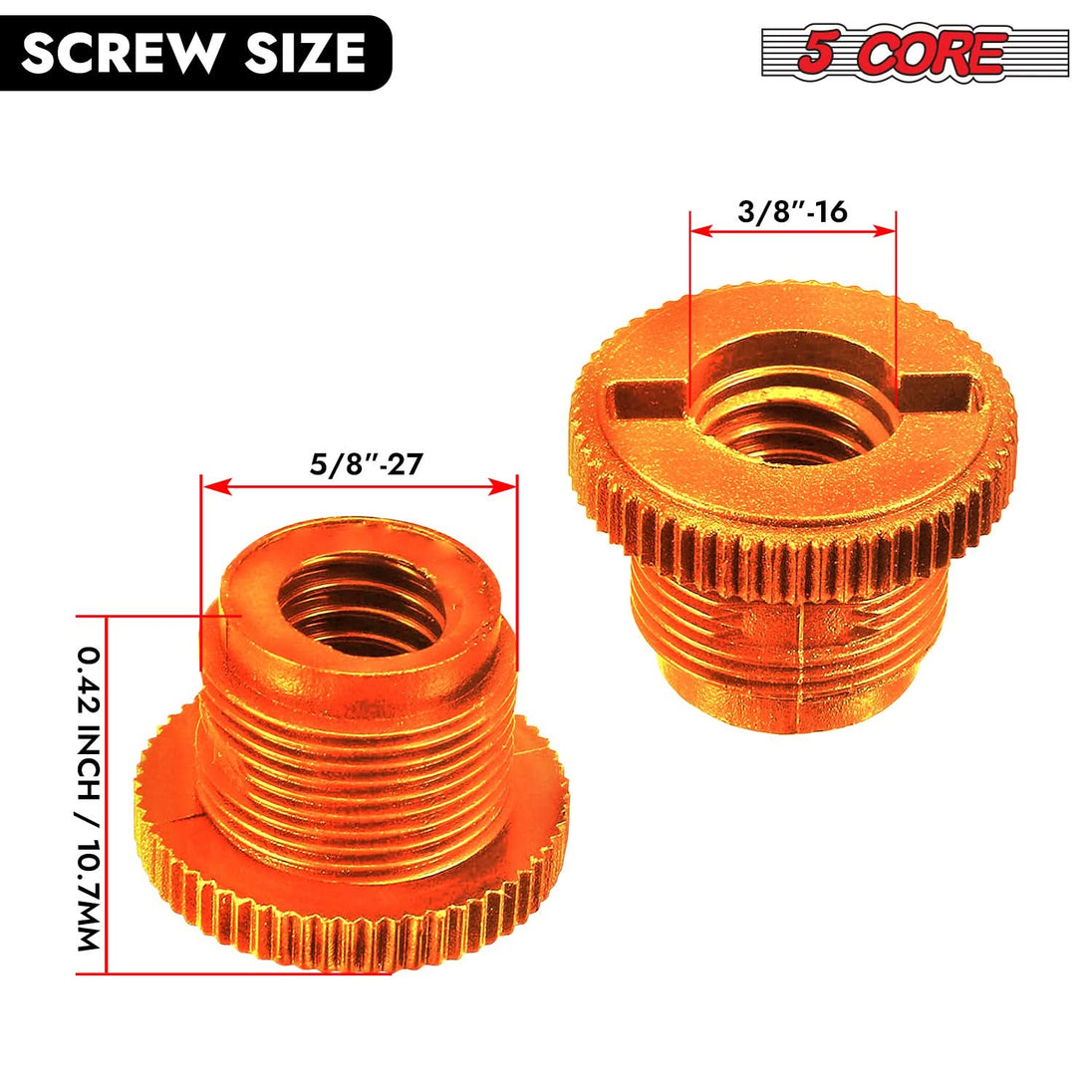 5 Core single piece mic stand thread adapter for audio equipment