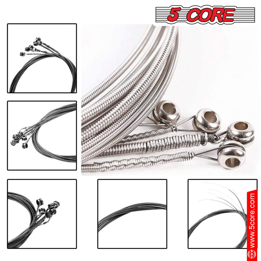 5Core bass strings with strong tension and clarity