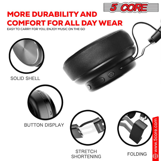 Wireless Bluetooth headphones with noise cancelling feature