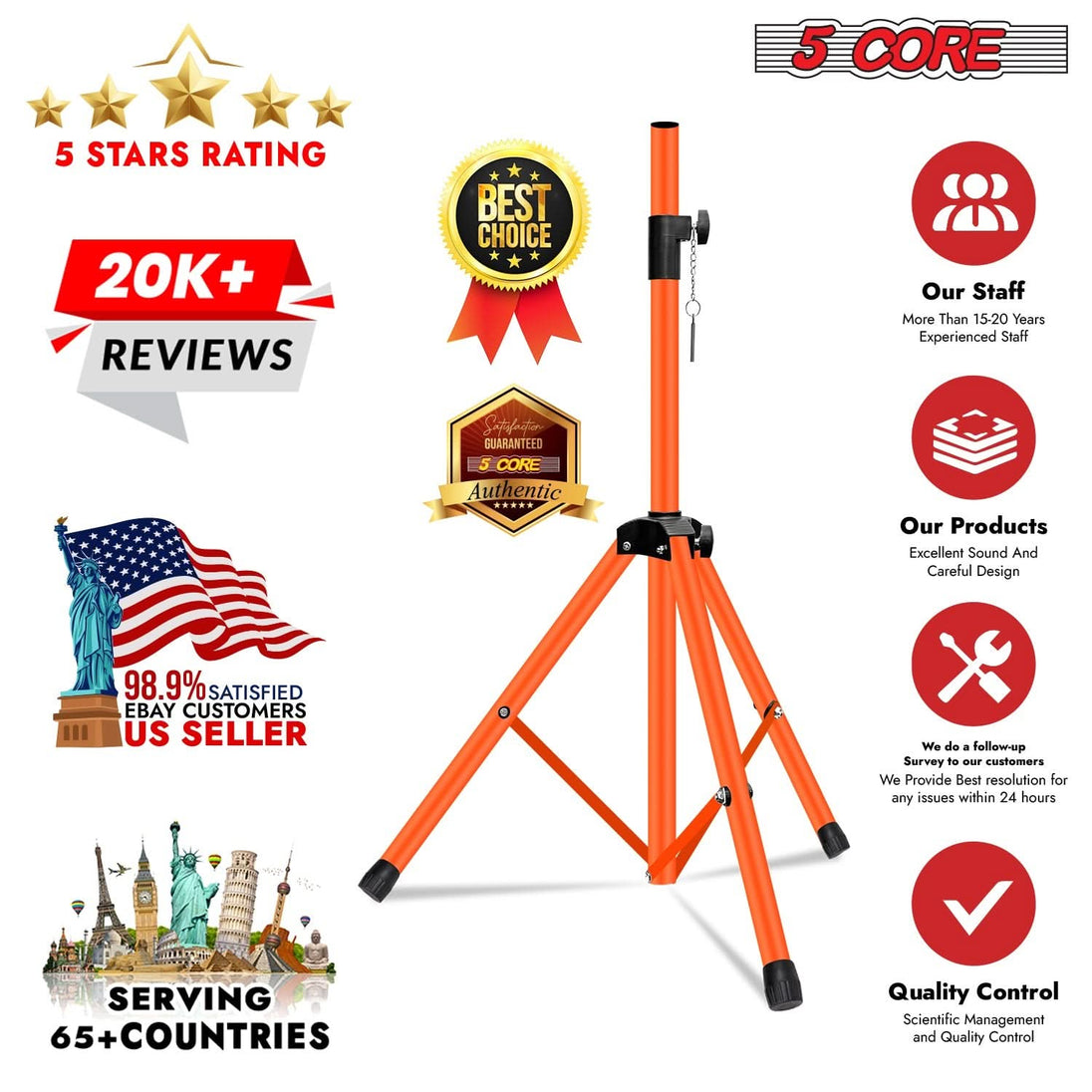 Stand Tripod Floor Short Adjustable DJ Studio Monitor