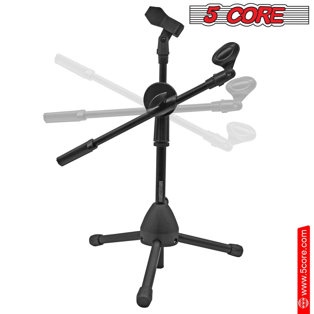 Stable tripod base mic stand by 5Core with collapsible design