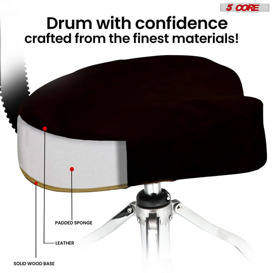 Adjustable sponge padded drummer seat for long practice sessions