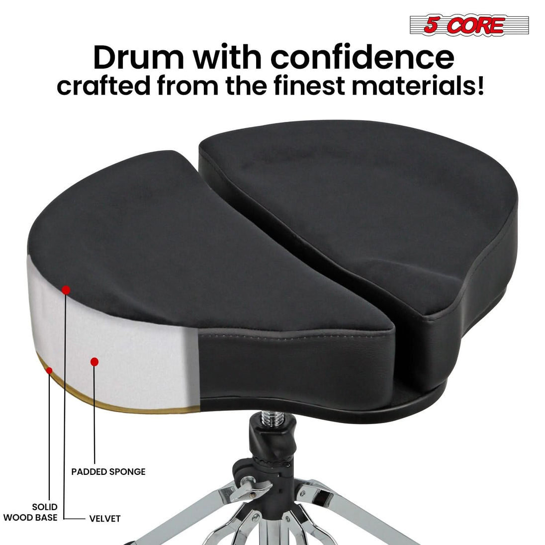 Comfortable sponge padded drum throne for adults and kids