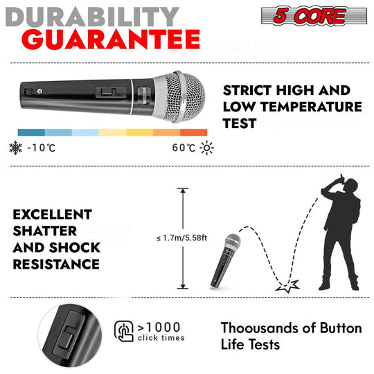 5Core stage mic dynamic XLR handheld for public speaking and concerts