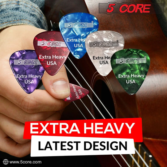 High-quality 5Core 1.2mm celluloid guitar picks for musicians of all levels