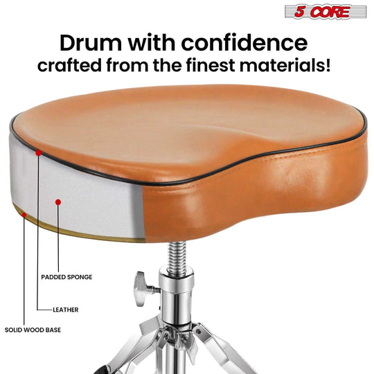 Heavy-duty drum stool with a sturdy frame and cushioned drum seat for maximum support and comfort.