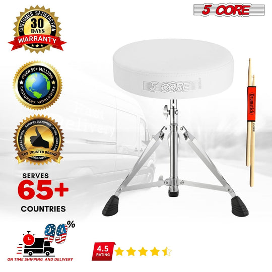 Multi-use drum throne with padded seat and drum practice pad