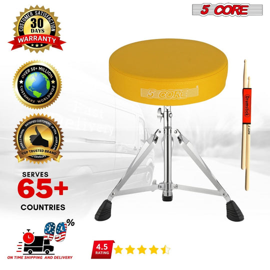 Comfortable drum throne with integrated snare practice pad