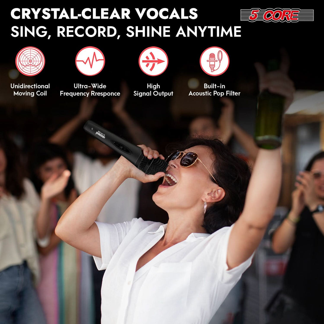 Professional mic offering crystal clear sound for live and studio use