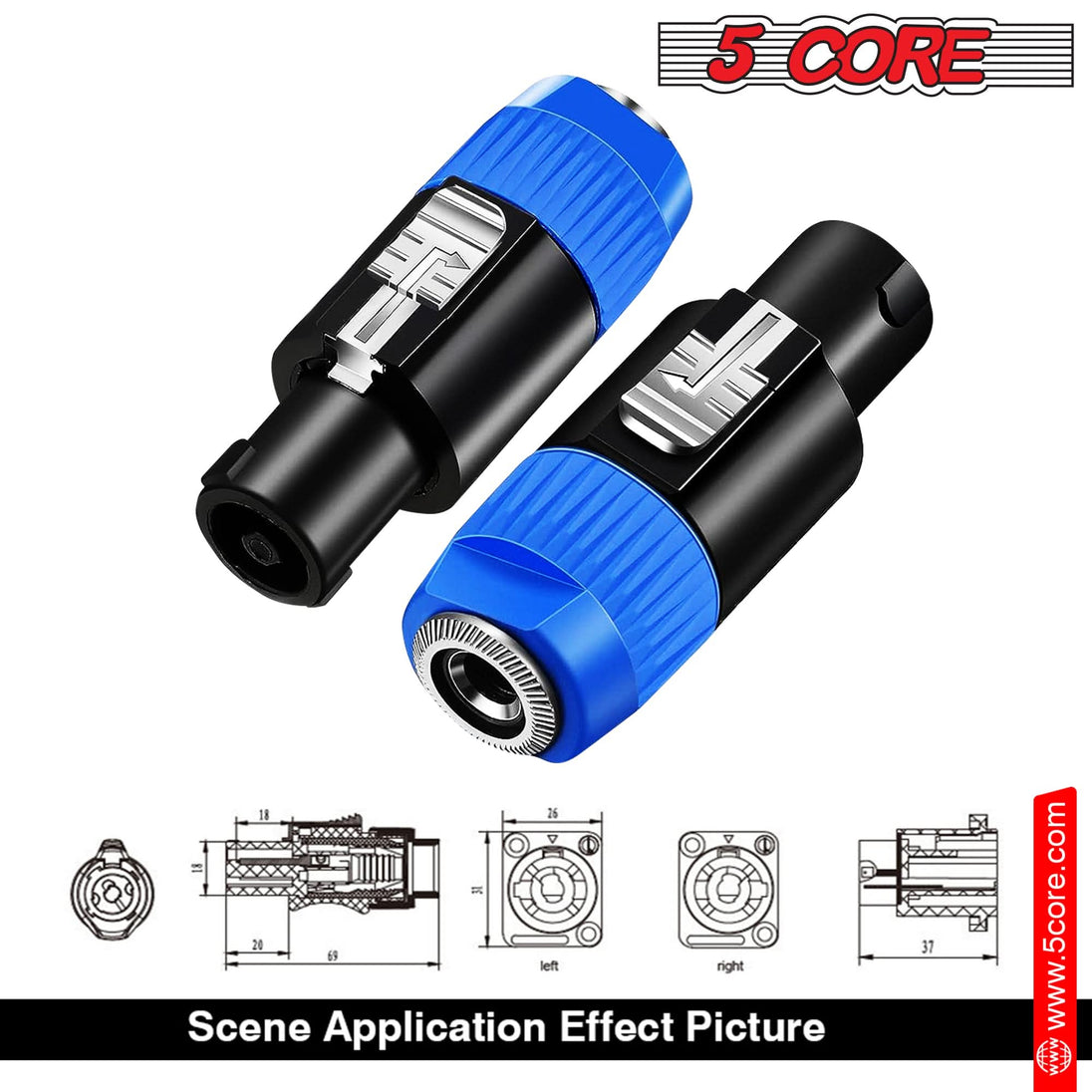 5Core speaker adapter with male audio pin for clear and powerful sound