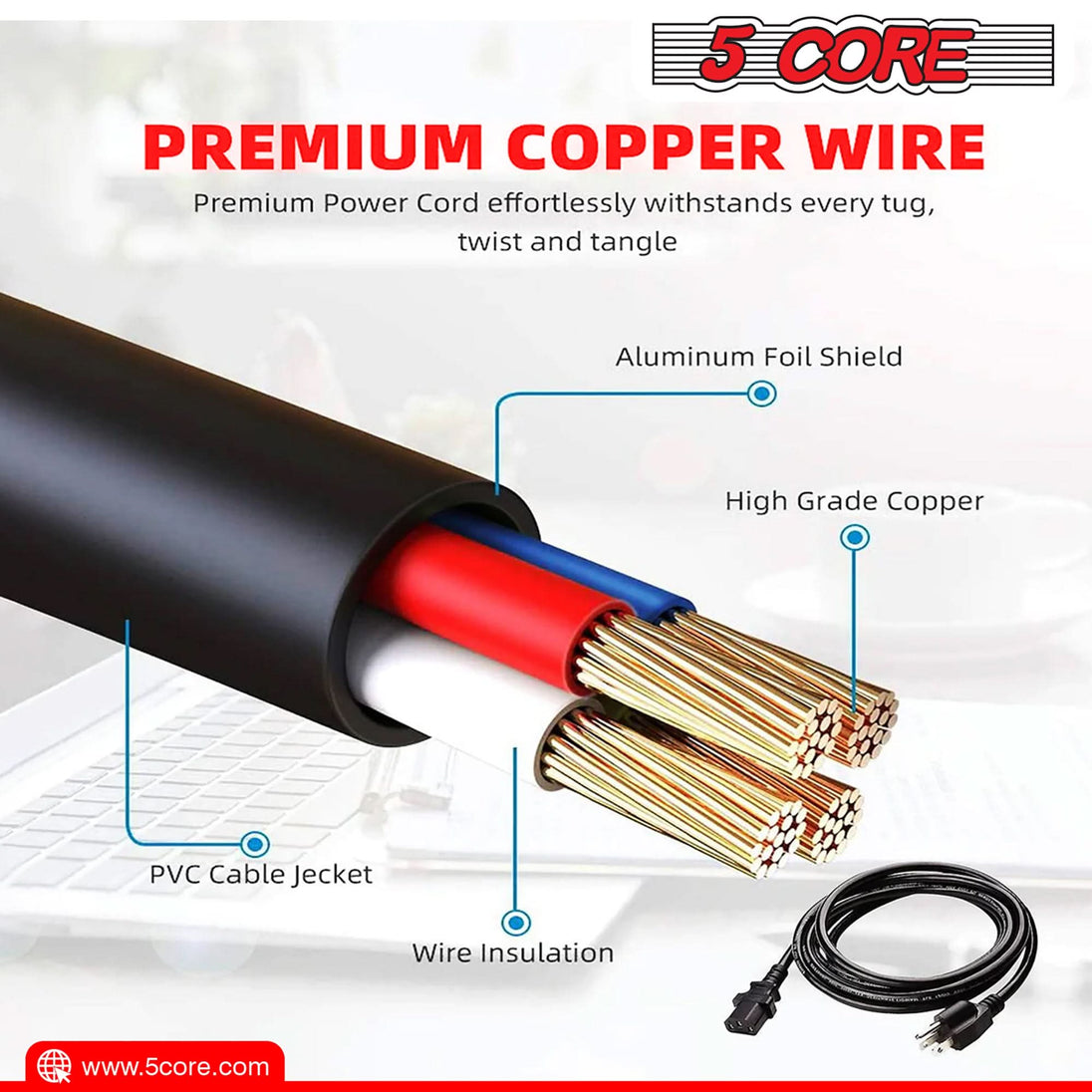 Safe indoor extension cord with 2 prong polarized connector